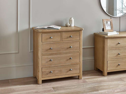 Memphis Limed Oak 3 + 2 Drawer Chest