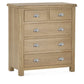 Memphis Limed Oak 3 + 2 Drawer Chest