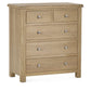 Memphis Limed Oak 3 + 2 Drawer Chest
