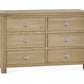 Memphis Limed Oak 6 Drawer Wide Chest