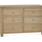 Memphis Limed Oak 6 Drawer Wide Chest
