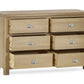 Memphis Limed Oak 6 Drawer Wide Chest