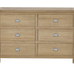 Memphis Limed Oak 6 Drawer Wide Chest
