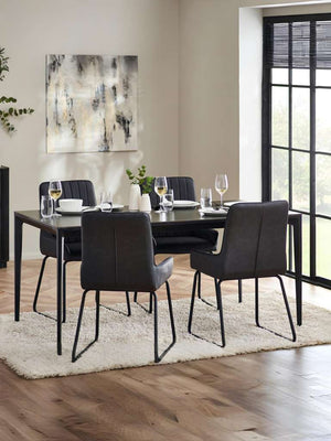 Miami Rectangular Stone Top Dining Table - Slate Grey