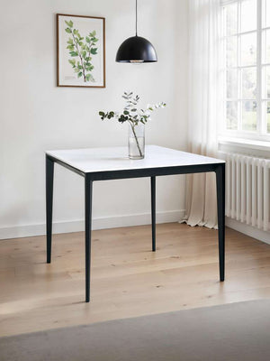 Miami Square Stone Top Dining Table - White Marble