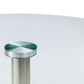 Milan Round Glass Brushed Steel Pedestal Table