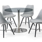 Milan Round Glass Brushed Steel Pedestal Table