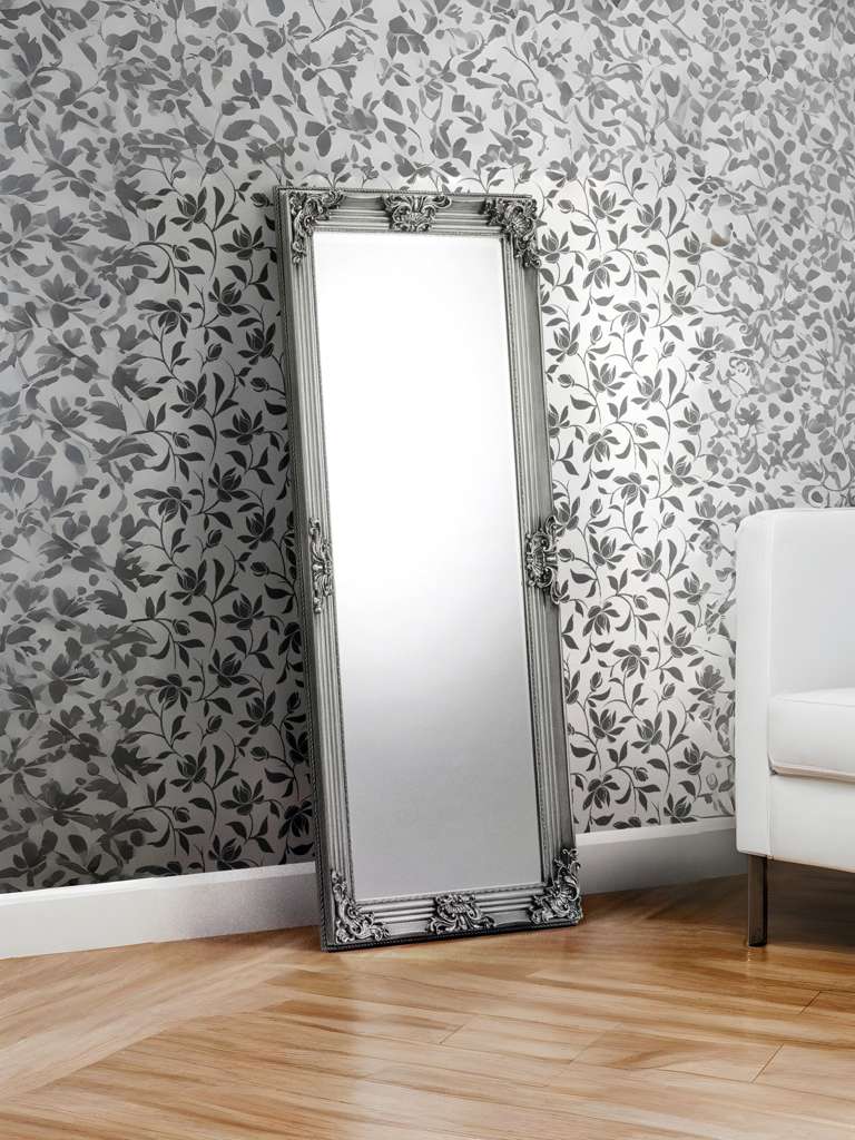 Rococo Pewter Lean-To Dress Mirror