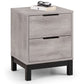 Bali 2 Drawer Bedside - Grey Oak