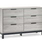 Bali 6 Drawer Wide Chest - Grey Oak