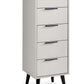 Alba 5 Drawer Narrow Chest - Silk Grey