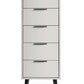 Alba 5 Drawer Narrow Chest - Silk Grey
