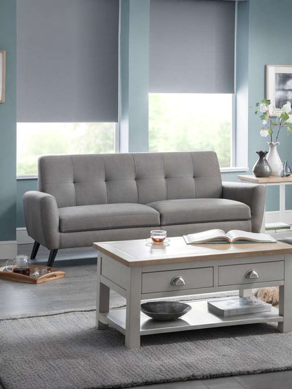 Monza 3 Seater Compact Retro Sofa - Grey