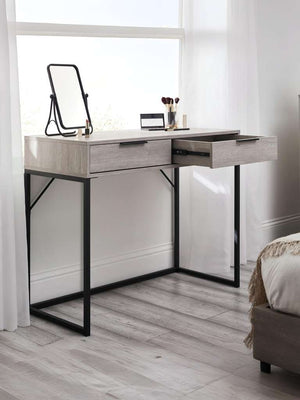 Bali 2 Drawer Dressing Table/Desk - Grey Oak