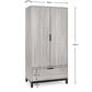 Bali 2 Door 1 Drawer Wardrobe - Grey Oak