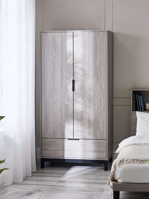 Bali 2 Door 1 Drawer Wardrobe - Grey Oak