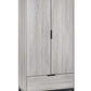 Bali 2 Door 1 Drawer Wardrobe - Grey Oak