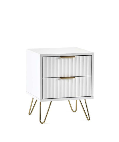 Murano 2 Drawer Bedside - Matt White