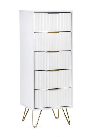 Murano 5 Drawer Tallboy - Matt White
