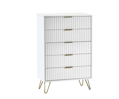 Murano 5 Drawer Chest - Matt White