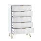 Murano 5 Drawer Chest - Matt White