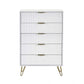 Murano 5 Drawer Chest - Matt White