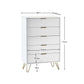 Murano 5 Drawer Chest - Matt White