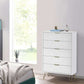 Murano 5 Drawer Chest - Matt White