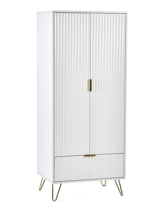 Murano 2 Door 1 Drawer Wardrobe - Matt White