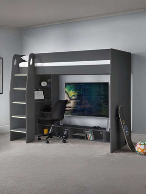 Nebula Gaming Bed With Desk Anthracite