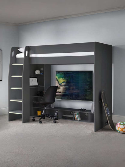 Nebula Gaming Bed With Desk Anthracite