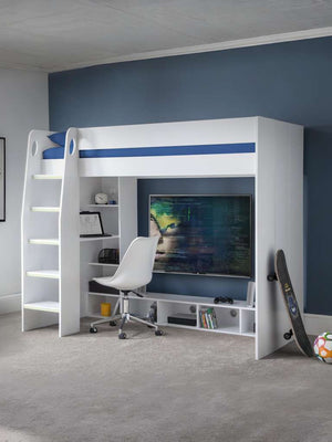 Nebula Gaming Bed With Desk White