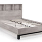 Bali Bookcase Headboard Bed 135cm - Grey Oak