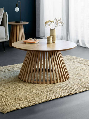 Ollie Natural Oak 80cm Round Coffee Table