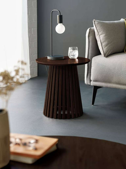 Ollie Dark Oak 45cm Round Lamp Table