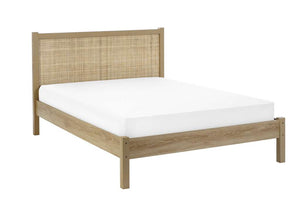 Padstow Rattan 135Cm Double Bed - Oak