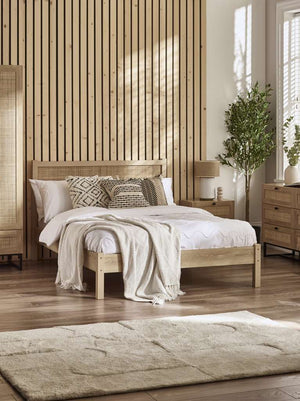 Padstow Rattan 150Cm King Bed - Oak