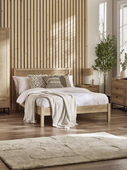 Padstow Rattan 150Cm King Bed - Oak