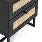 Padstow 2 Drawer Bedside - Black