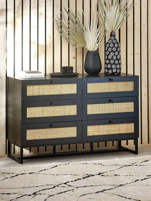 Padstow 6 Drawer Chest - Black