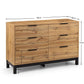 Bali 6 Drawer Wide Chest - Light Oak