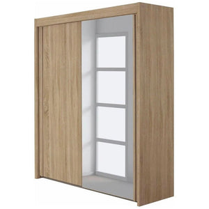 Imperial 2 Door 1 Mirror Artisan Oak Sliding Wardrobe (181cm wide)-Furniture-Rauch-197 cm-Levines Furniture