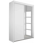 Imperial 2 Door 1 Mirror White Sliding Wardrobe (181cm wide)-Furniture-Rauch-197 cm-Levines Furniture