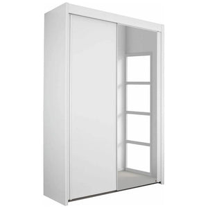 Imperial 2 Door 1 Mirror White Sliding Wardrobe (181cm wide)-Furniture-Rauch-197 cm-Levines Furniture