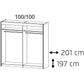 Imperial 2 Door Artisan Oak Sliding Wardrobe (201 cm wide)-Furniture-Rauch-197 cm-Levines Furniture