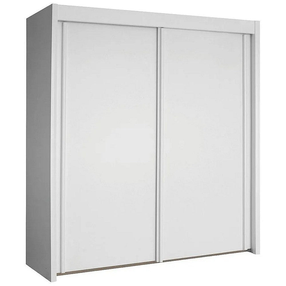 Imperial 2 Door White Sliding Wardrobe (201 cm wide)-Furniture-Rauch-197 cm-Levines Furniture