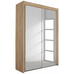Imperial 2 Mirror Door Artisan Oak Sliding Wardrobe (151cm wide)-Furniture-Rauch-197 cm-Levines Furniture