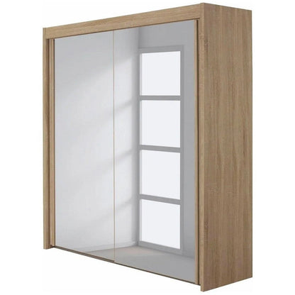 Imperial 2 Mirror Door Artisan Oak Sliding Wardrobe (201 cm wide)-Furniture-Rauch-197 cm-Levines Furniture