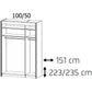 Imperial 2 Mirror Door Sonoma Oak Sliding Wardrobe (151cm wide)-Furniture-Rauch-197 cm-Levines Furniture