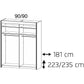 Imperial 2 Mirror Door Sonoma Oak Sliding Wardrobe (181cm wide)-Furniture-Rauch-197 cm-Levines Furniture